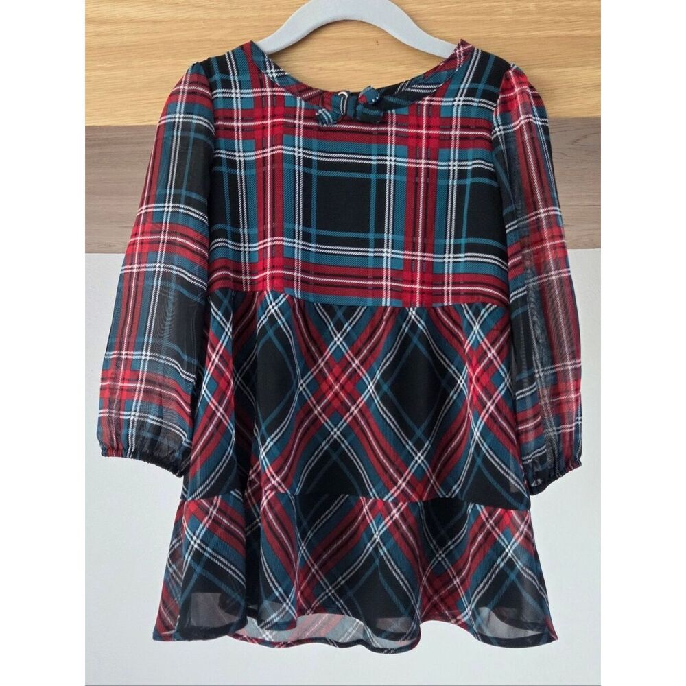 Classic Navy Red Plaid Tartan Dress